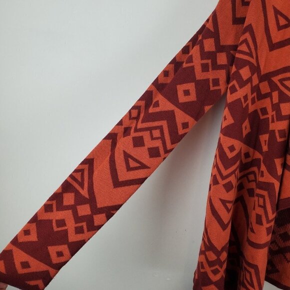 Staring at Stars Cardigan Sweater XS Orange Boho Southwestern Aztec Waterfall - Picture 6 of 11